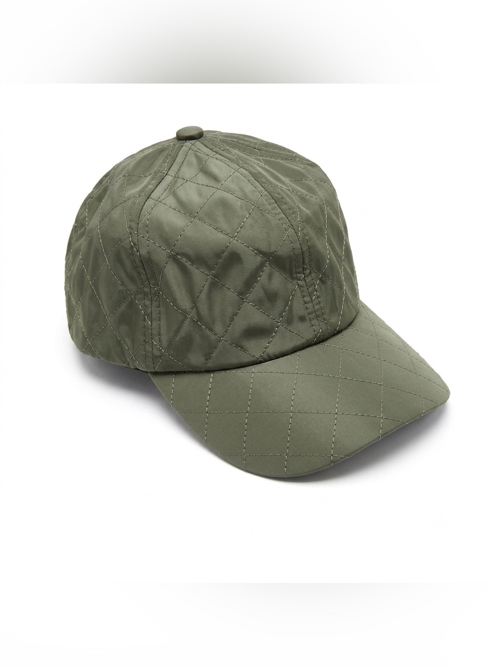 Army Green Quilted Baseball Cap